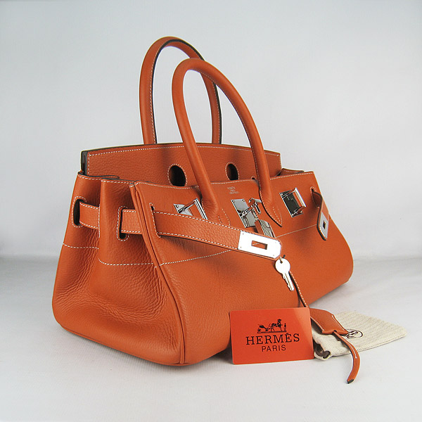 Cheap Hermes Birkin 42cm Replica Togo Leather Bag Orange 6109